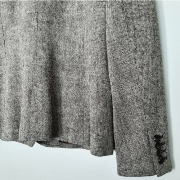 MICHAEL KORS Wool Blend Button up Blazer Jacket Tweed Style Gray Fabric Sz 4 - Picture 10 of 13